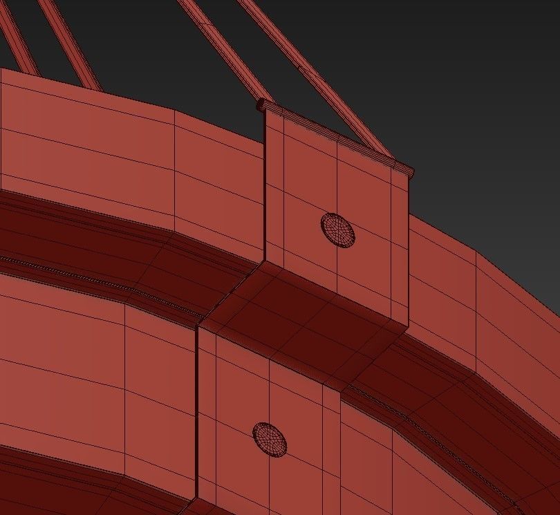 Chandelier modern pendant light in brass and glass 3D model_6