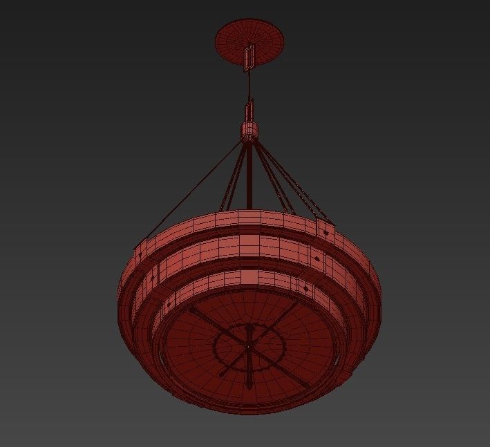 Chandelier modern pendant light in brass and glass 3D model_3