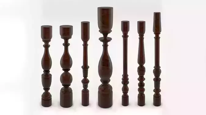 Baluster wooden candlestick