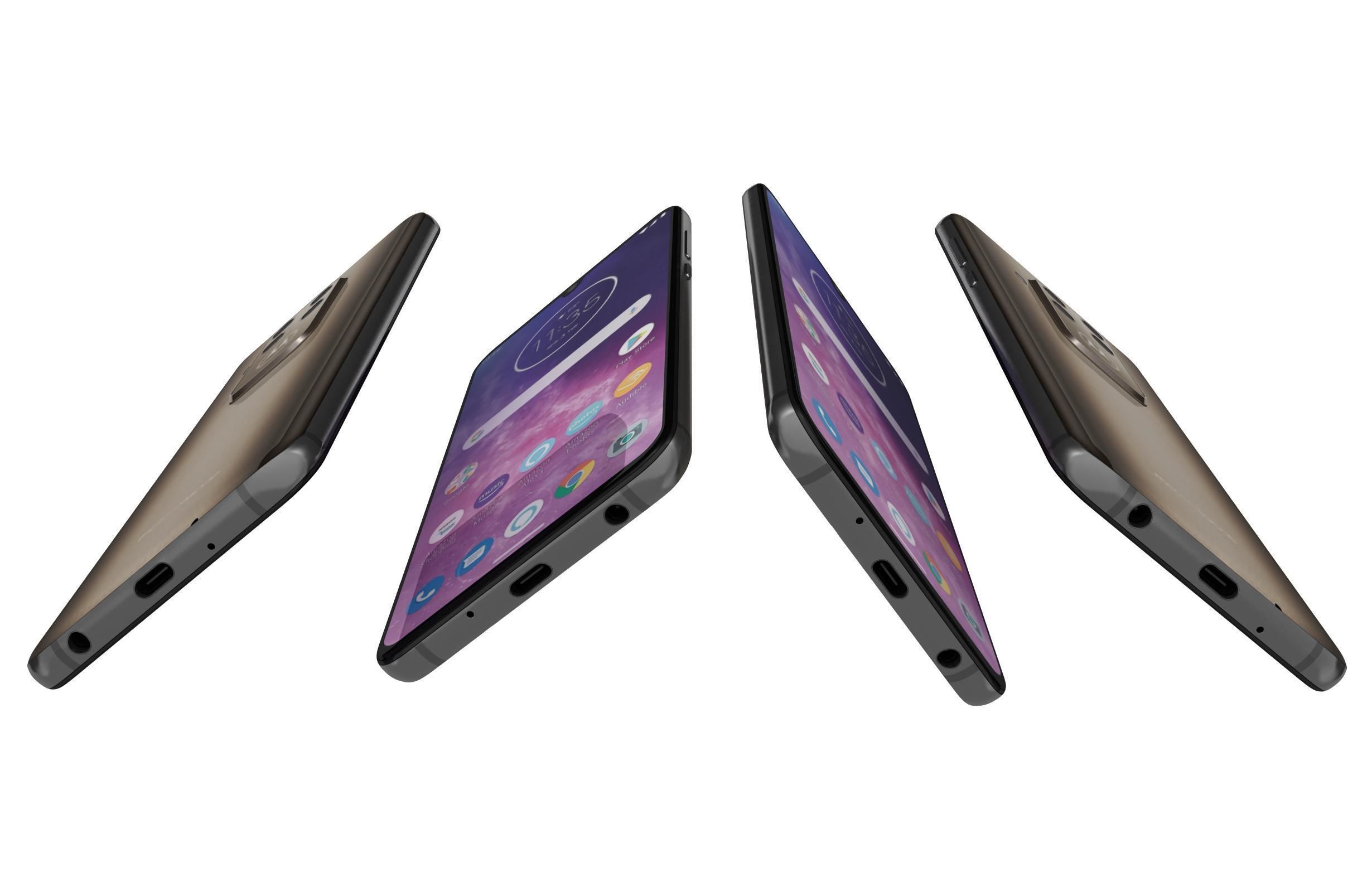 Motorola One Zoom Brushed Bronze 3D model_4