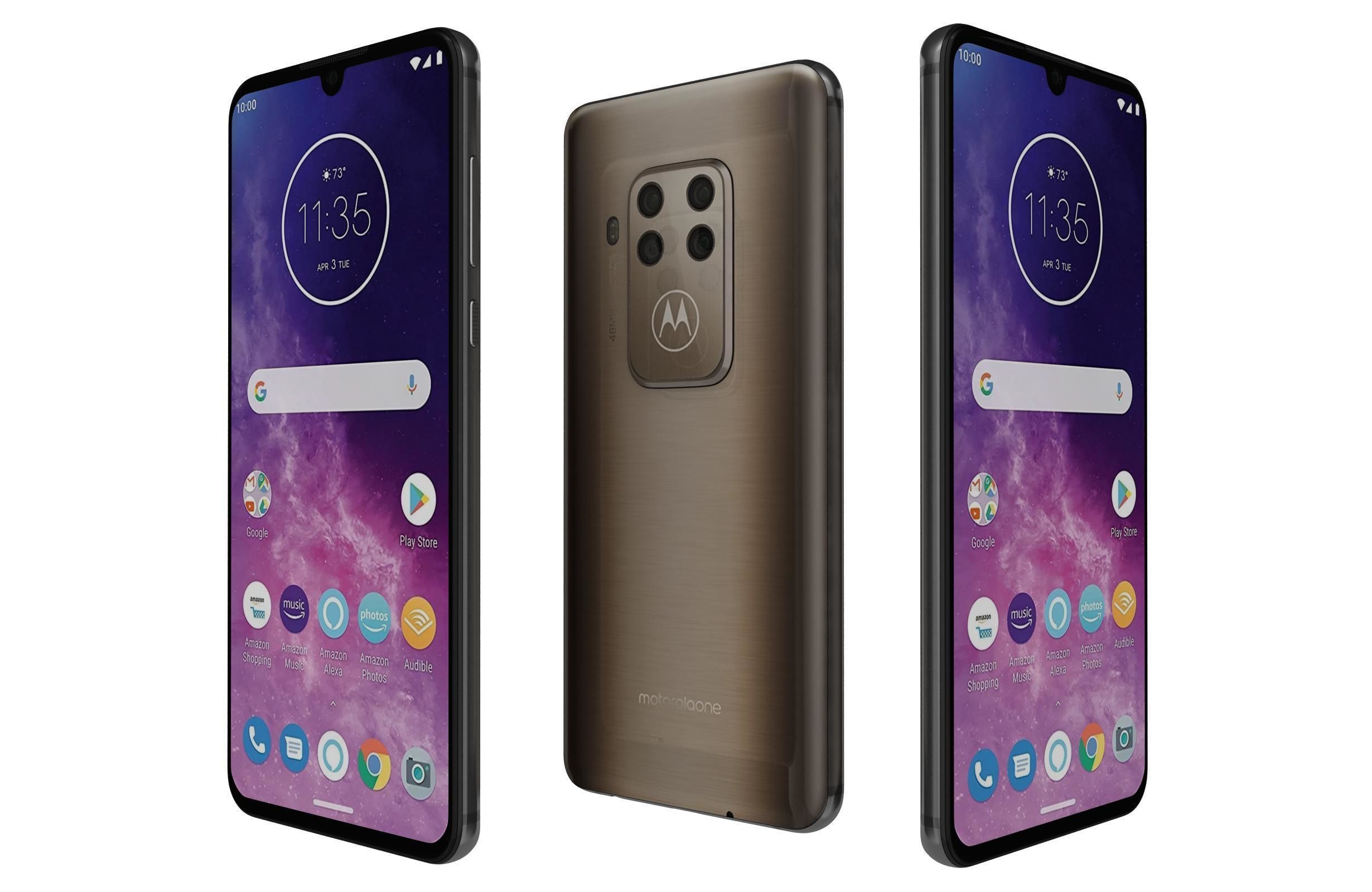 Motorola One Zoom Brushed Bronze 3D model_1