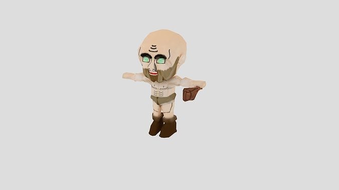 barbaro character Low-poly 3D model