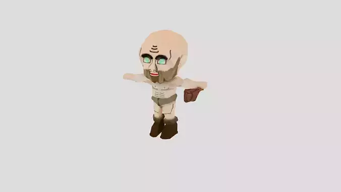 barbaro character Low-poly 3D model