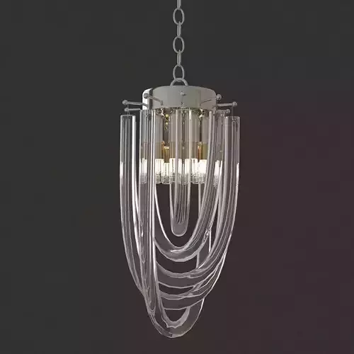 Chandelier modern glass and metal