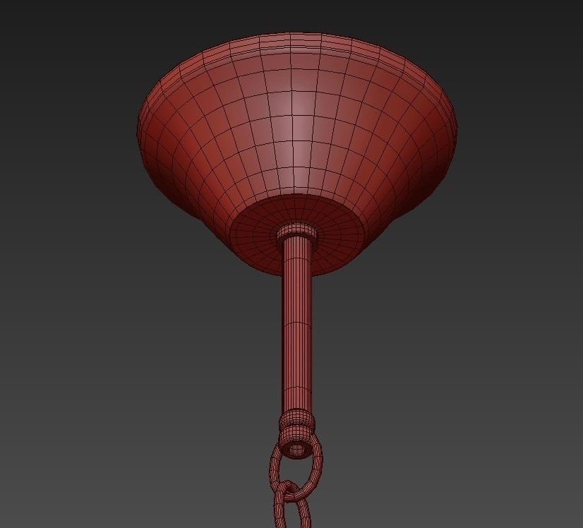 Chandelier modern glass and metal 3D model_4