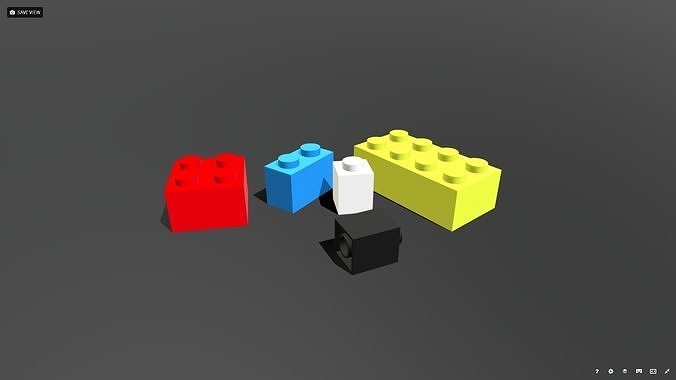 Lego Blocks Low-poly 3D model