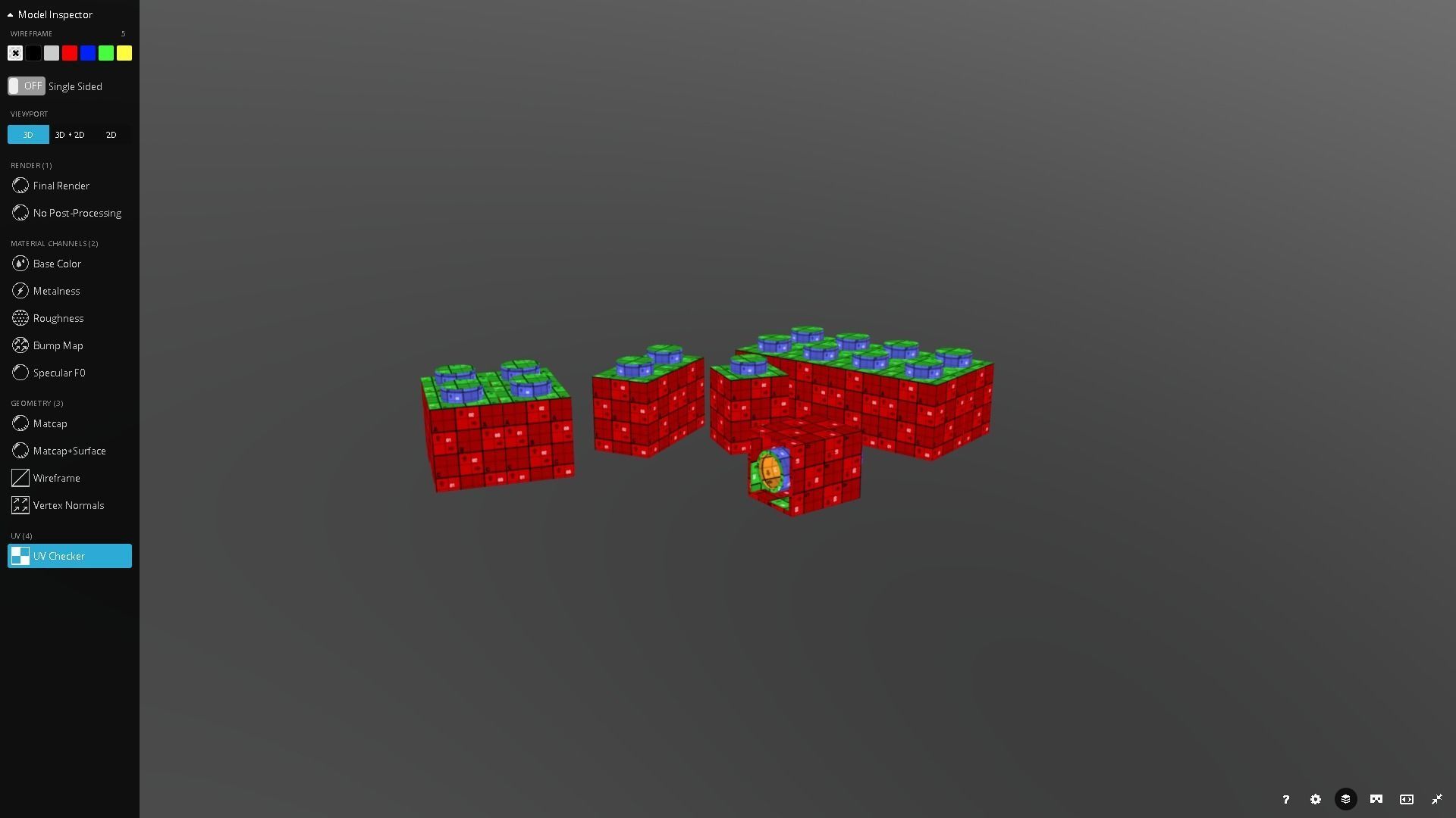 Lego Blocks Low-poly 3D model_6