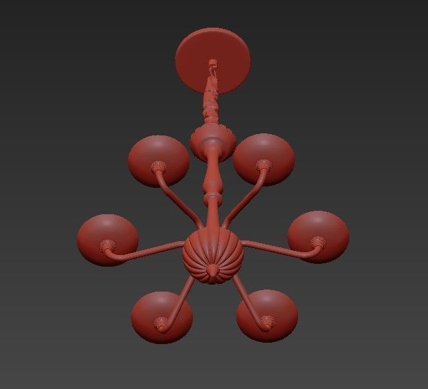 Murano Chandelier 3D model_2