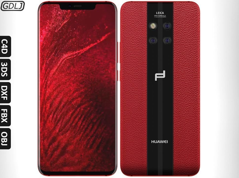 Huawei Mate 20 RS Red 3D model_12