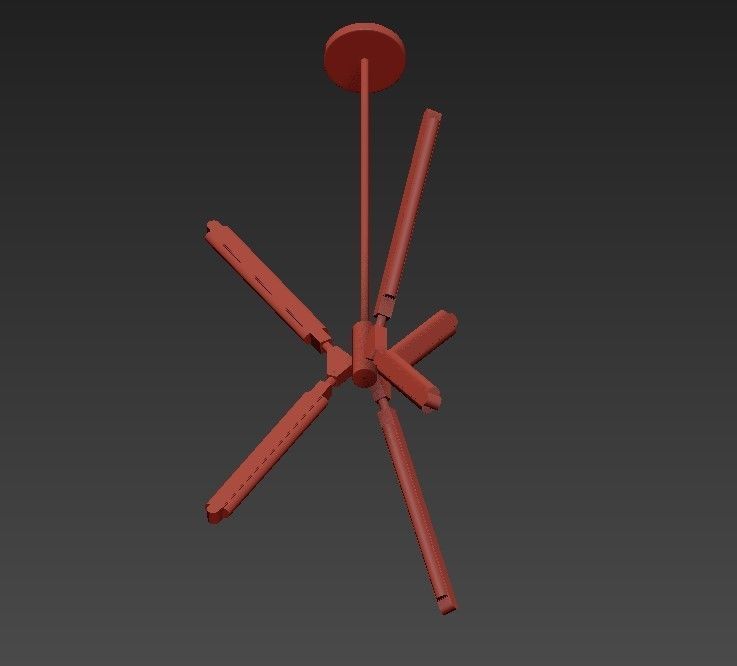 Pelle gold x pendant light 3D model_4