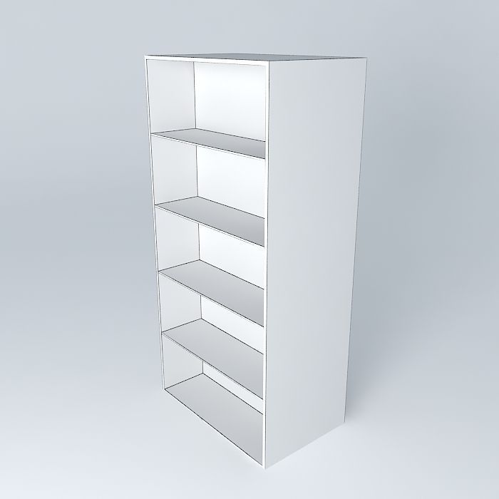 Wooden small  library Free 3D model_3