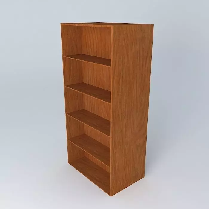 Wooden small  library Free 3D model_0