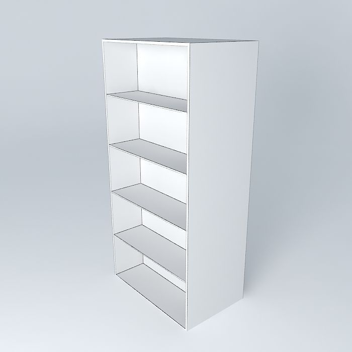 Wooden small  library Free 3D model_4