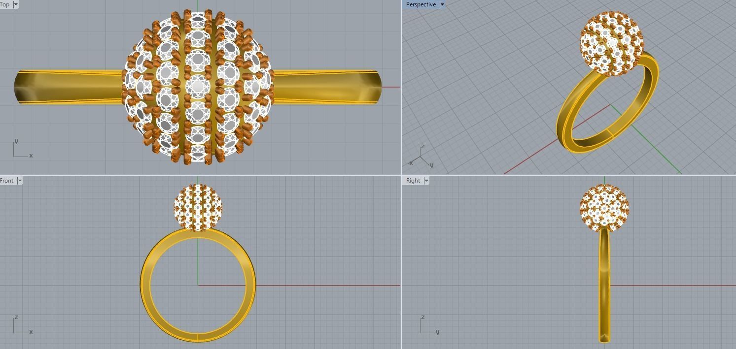 Ball ring 3D print model_2