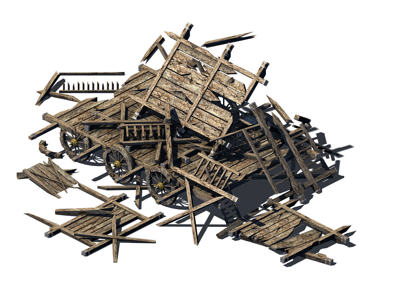 Game Elf Mountain - Broken - Chariot 03 3D model_1