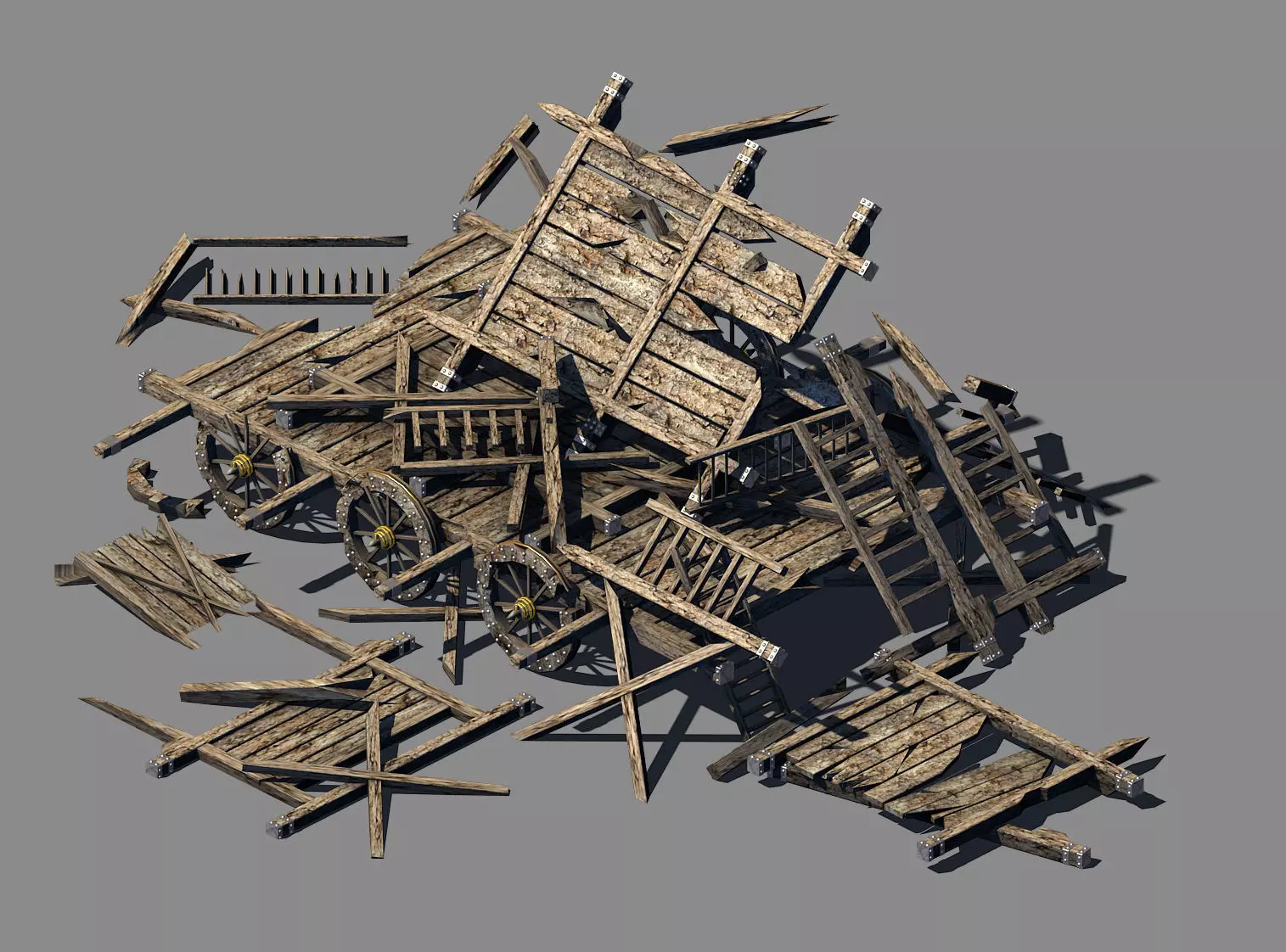 Game Elf Mountain - Broken - Chariot 03 3D model_0