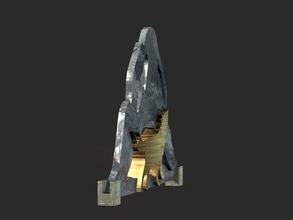 Wolf mountain stand Decoration Low-poly 3D model_27