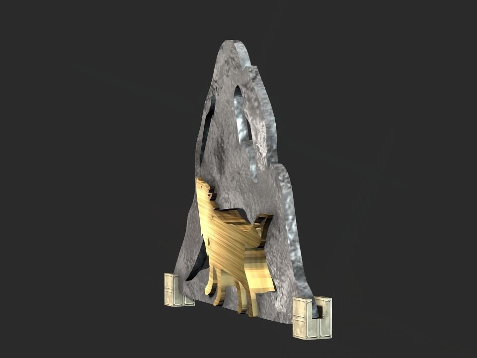 Wolf mountain stand Decoration Low-poly 3D model_23