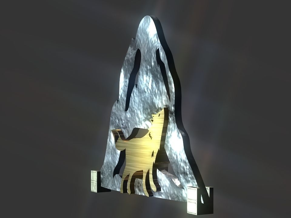 Wolf mountain stand Decoration Low-poly 3D model_13