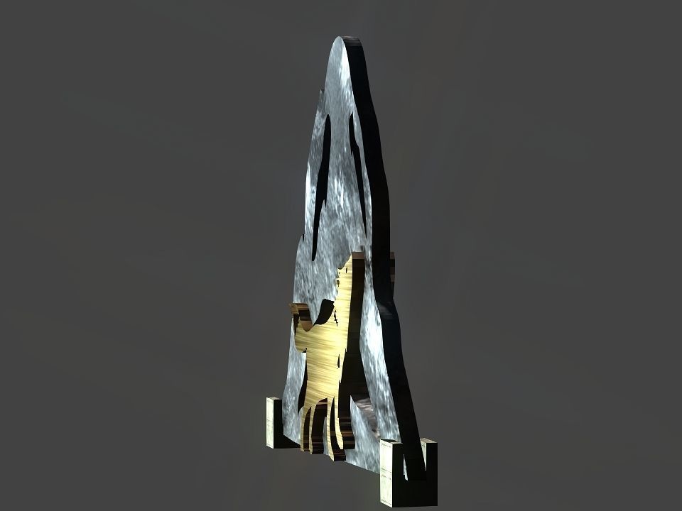 Wolf mountain stand Decoration Low-poly 3D model_14