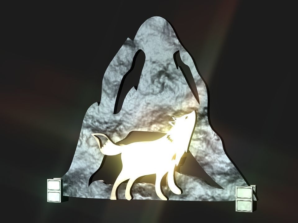 Wolf mountain stand Decoration Low-poly 3D model_7