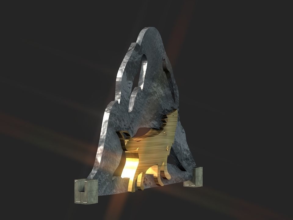 Wolf mountain stand Decoration Low-poly 3D model_28
