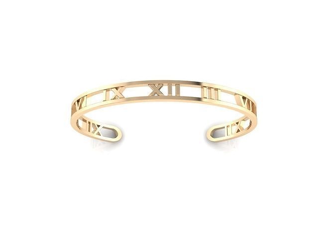 Bracelet 8 roman numeral cuff 3D print model