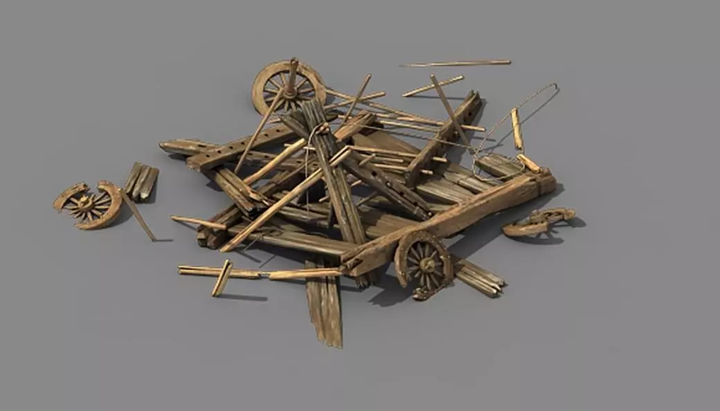 Game Elven Mountain - Broken - Chariot 04 3D model_0