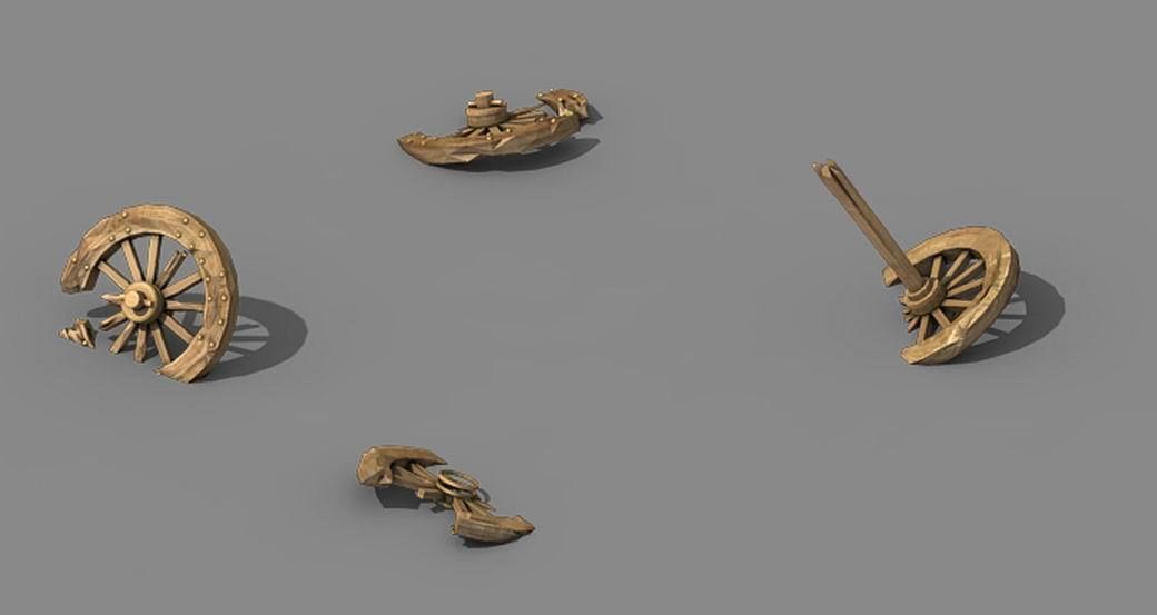 Game Elven Mountain - Broken - Chariot 04 3D model_3