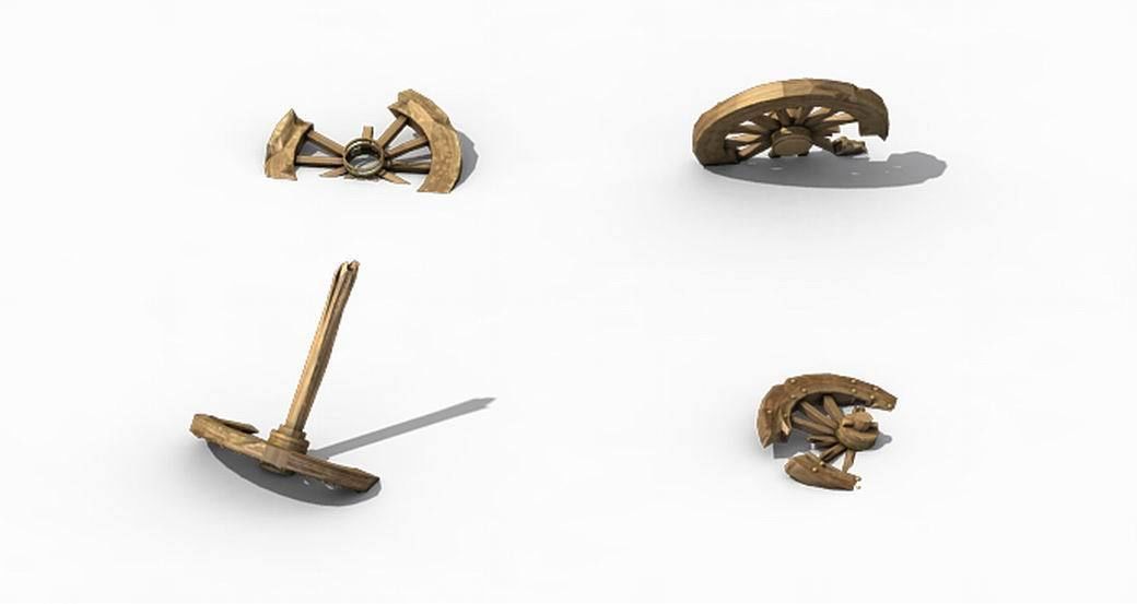 Game Elven Mountain - Broken - Chariot 04 3D model_5