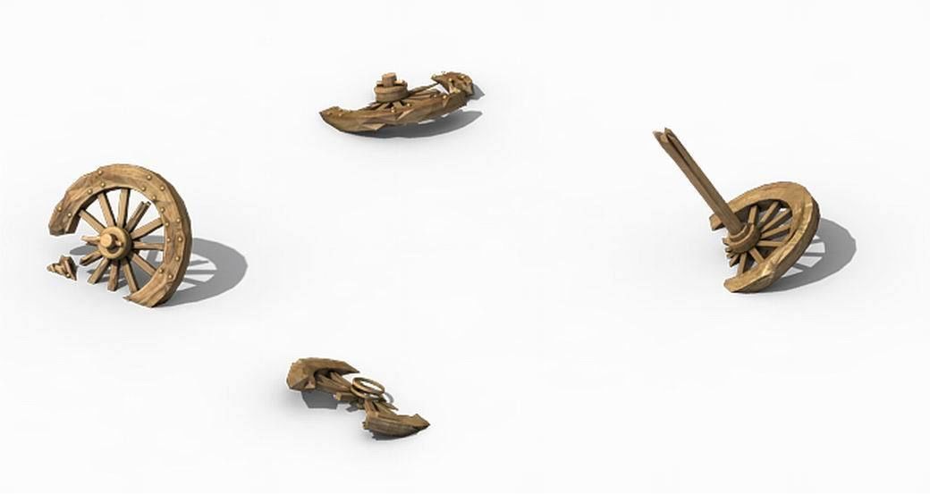 Game Elven Mountain - Broken - Chariot 04 3D model_4