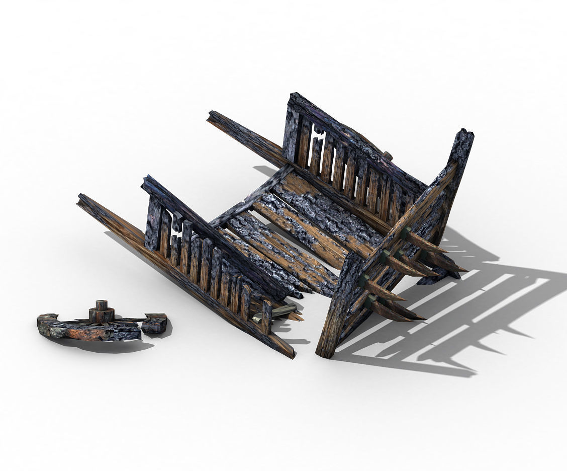 Game Elf Mountain - Broken - Chariot 05 3D model_2