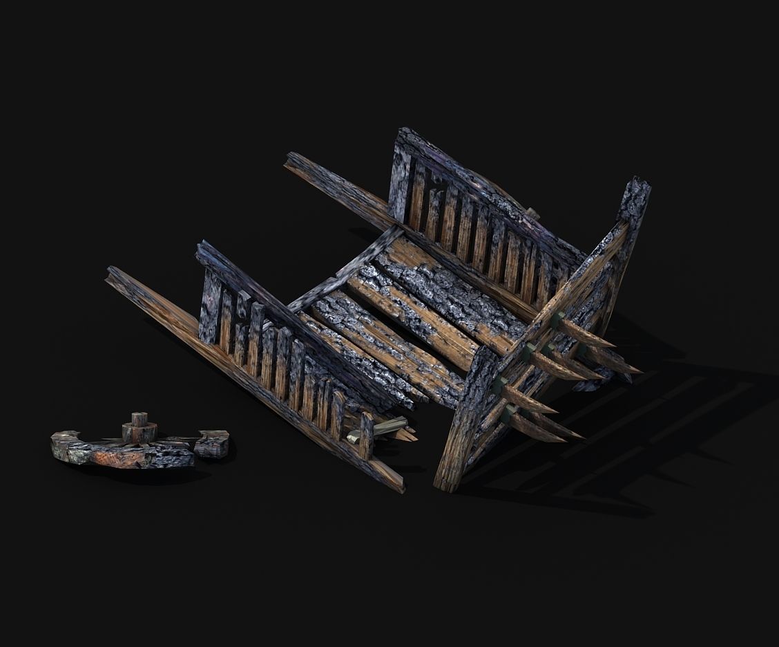 Game Elf Mountain - Broken - Chariot 05 3D model_1