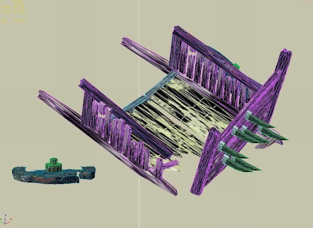 Game Elf Mountain - Broken - Chariot 05 3D model_4