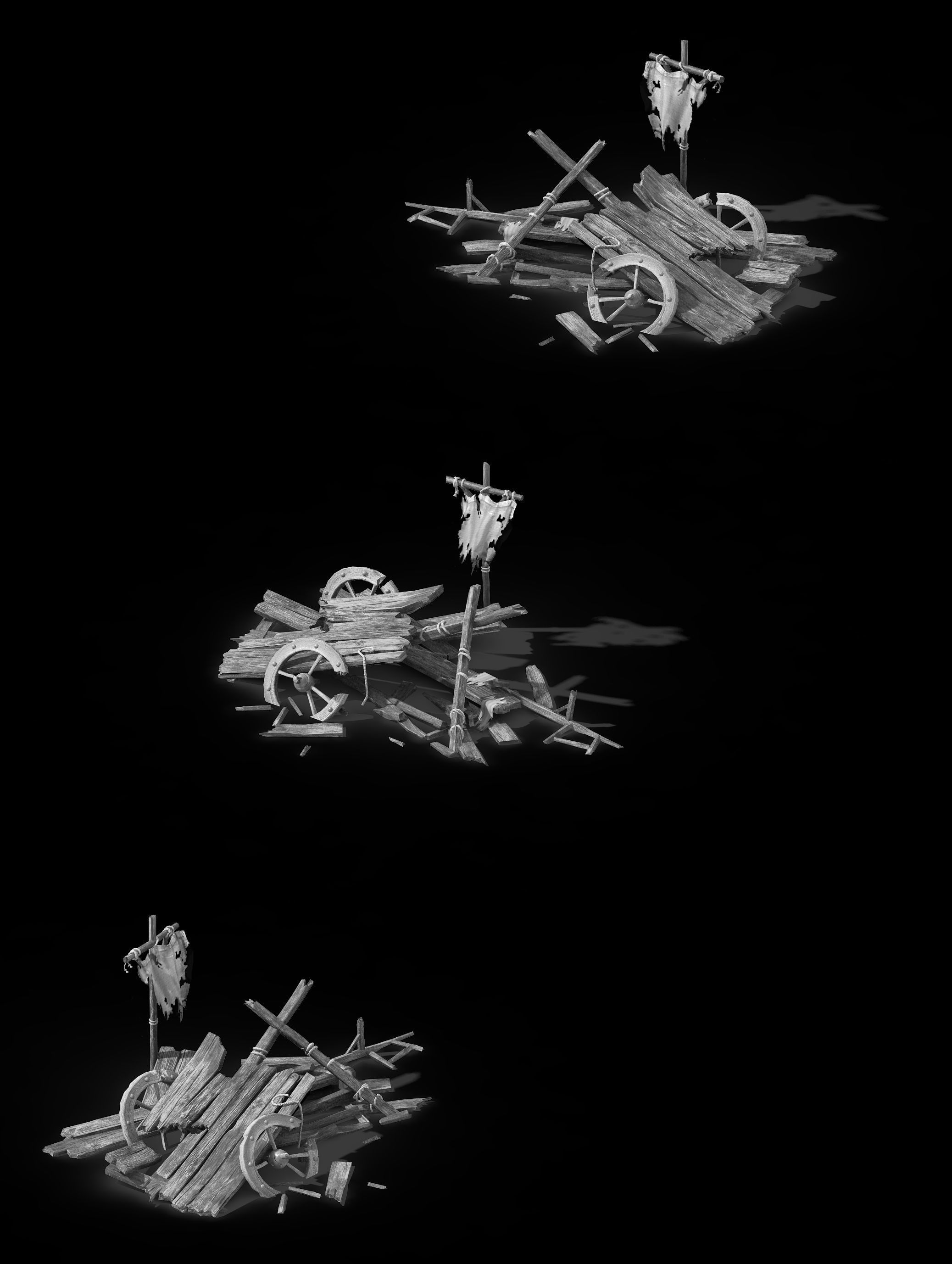 Game Barracks - Broken Tank 3D model_4