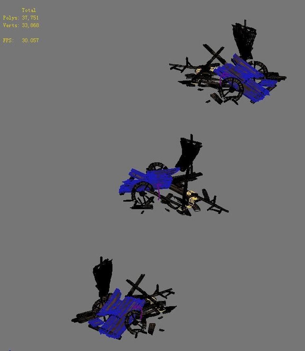 Game Barracks - Broken Tank 3D model_2