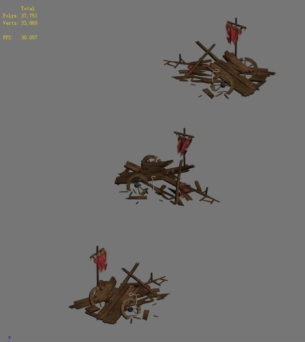 Game Barracks - Broken Tank 3D model_1