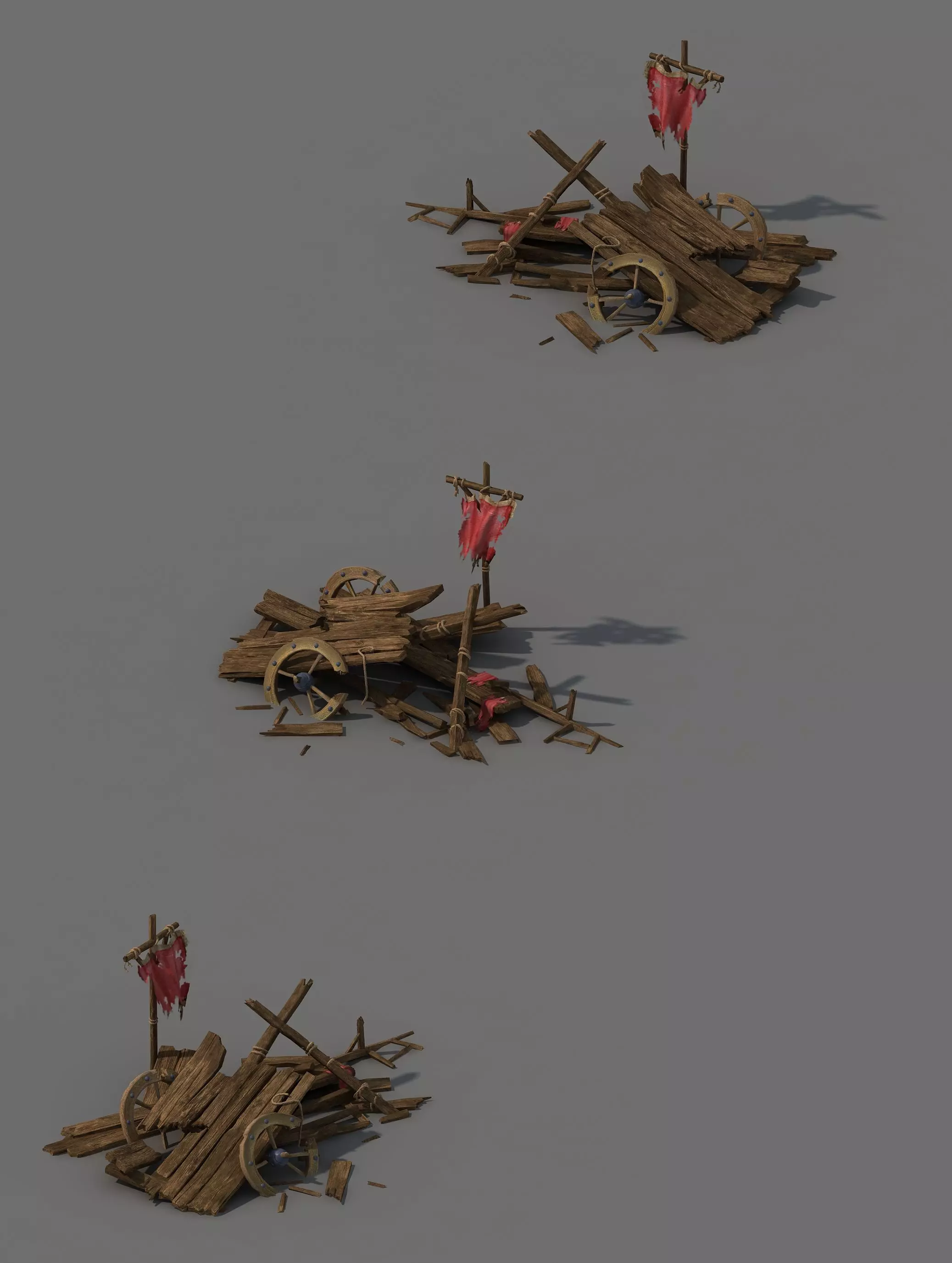 Game Barracks - Broken Tank 3D model_0