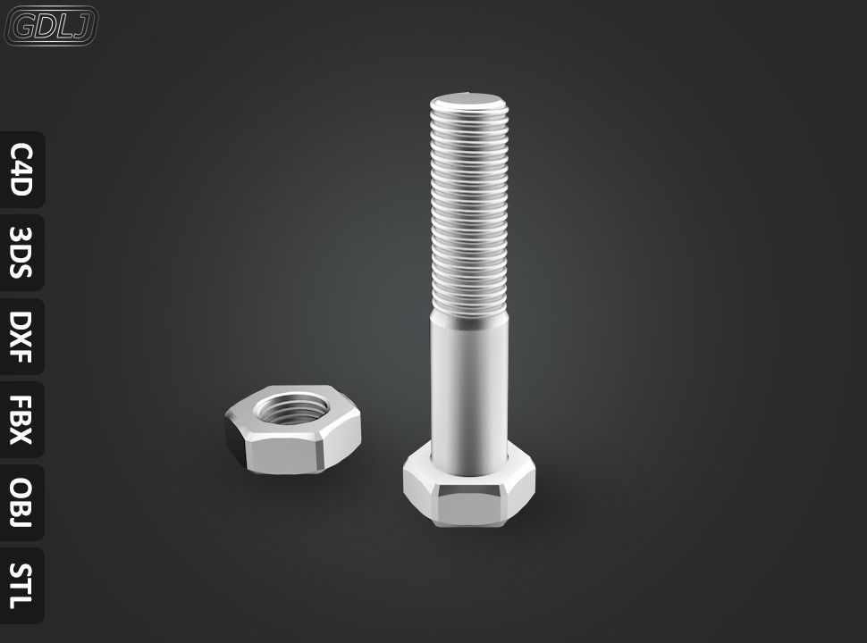 17 Bolts and Nuts 3D model_8