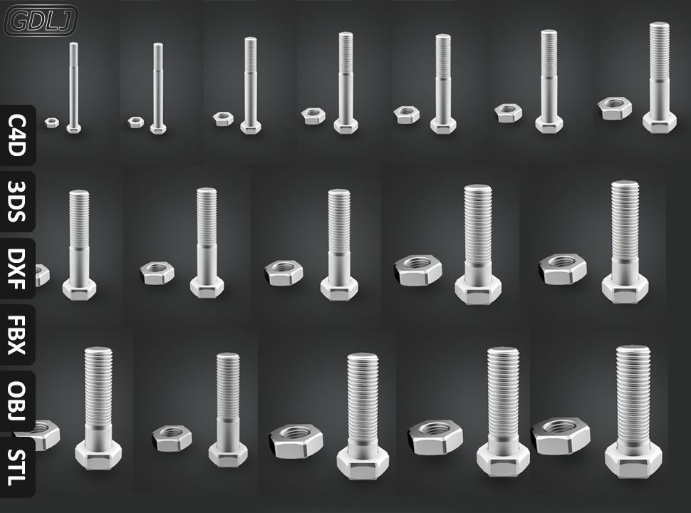 17 Bolts and Nuts 3D model_19