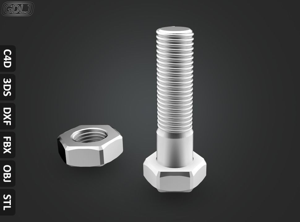 17 Bolts and Nuts 3D model_13