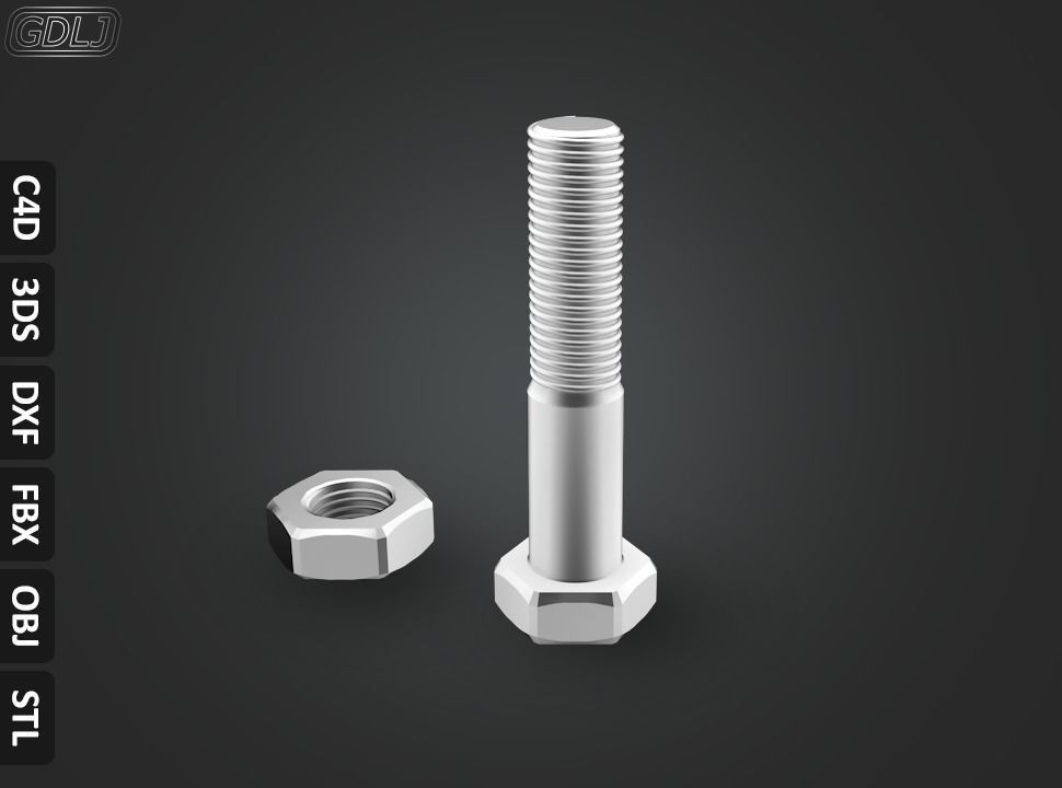 17 Bolts and Nuts 3D model_9