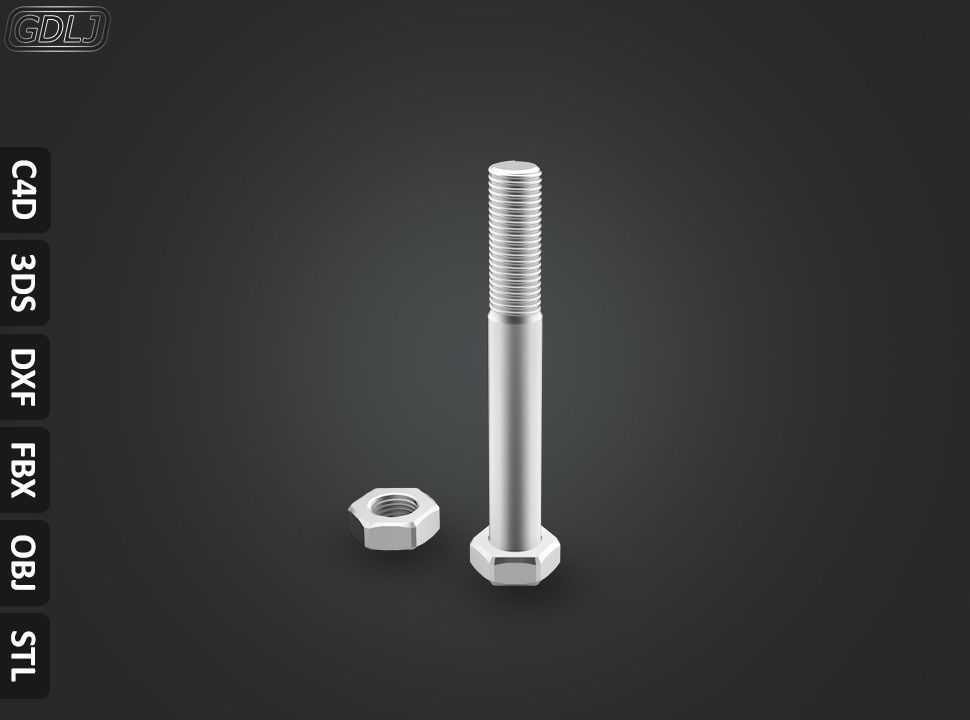 17 Bolts and Nuts 3D model_4