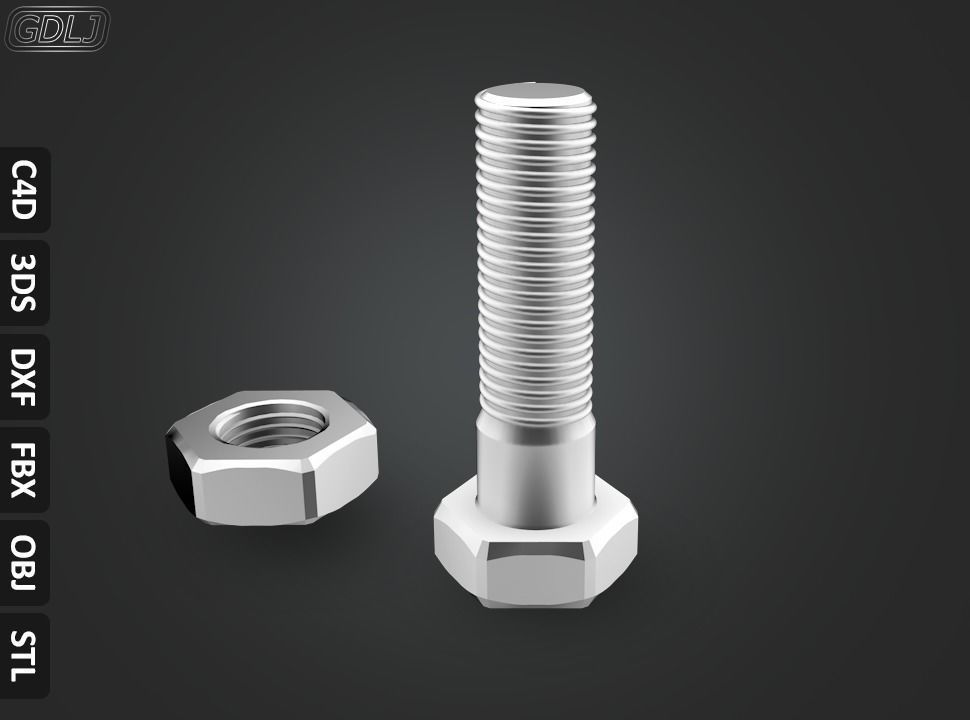 17 Bolts and Nuts 3D model_11