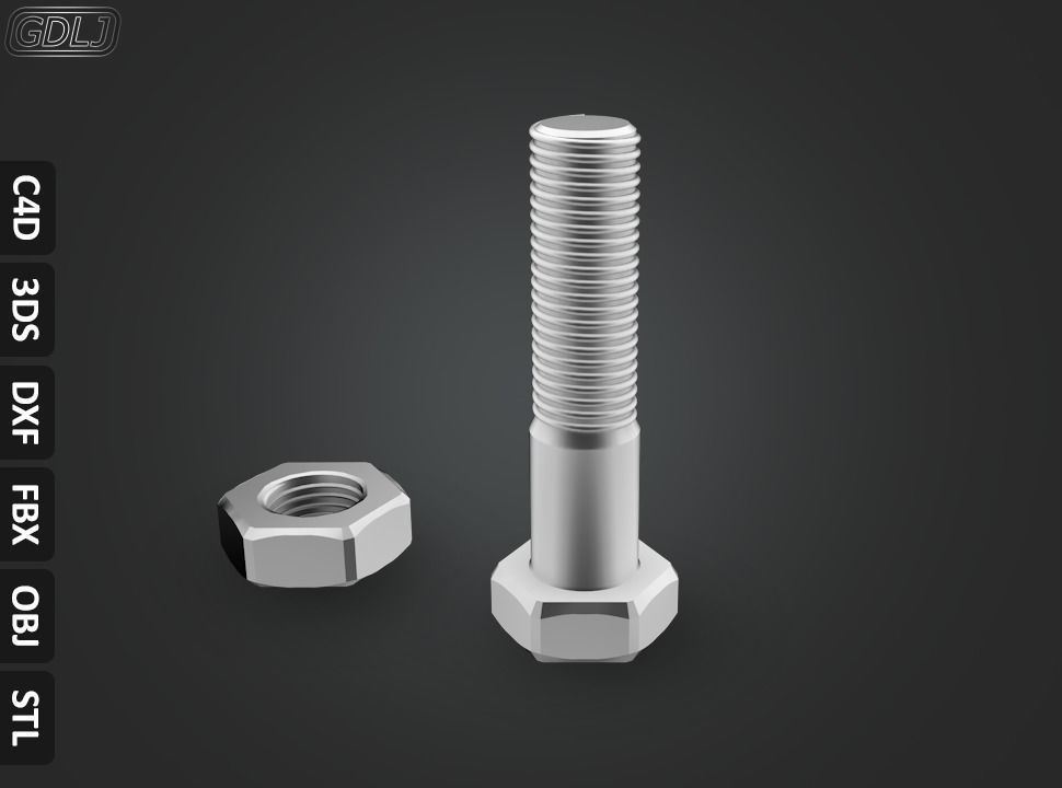 17 Bolts and Nuts 3D model_14
