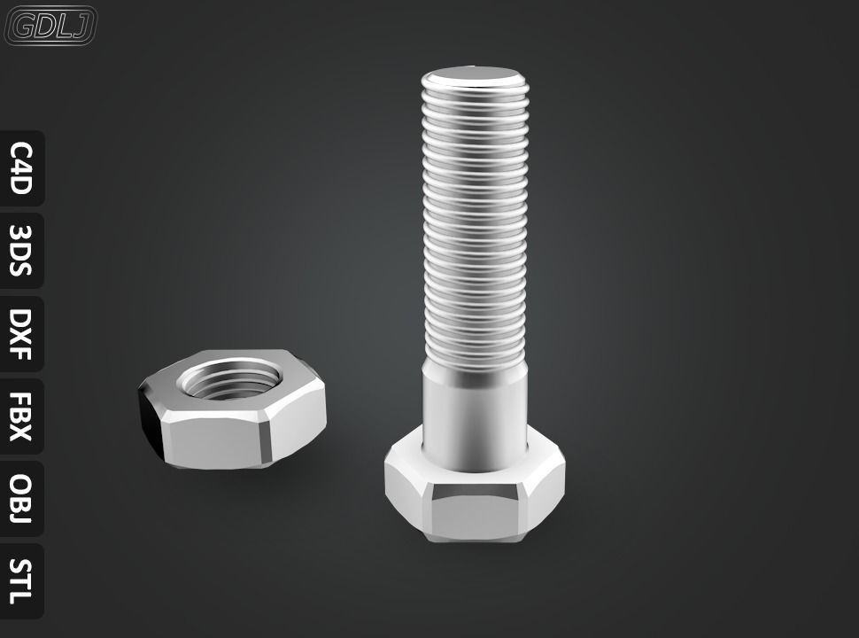17 Bolts and Nuts 3D model_12