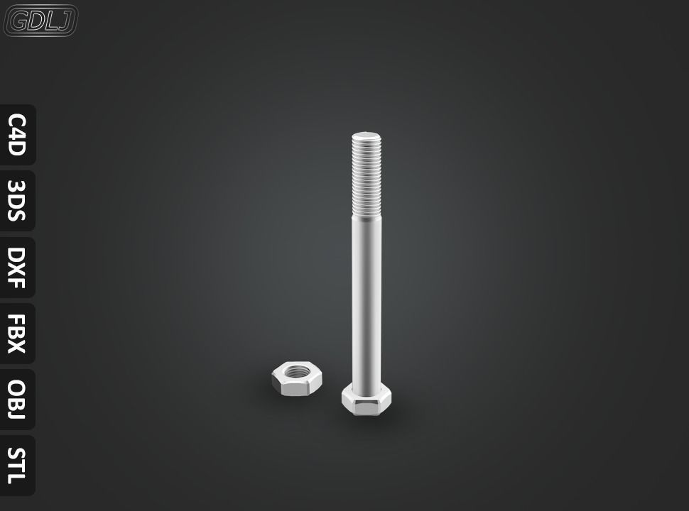 17 Bolts and Nuts 3D model_3