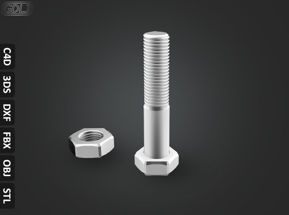 17 Bolts and Nuts 3D model_10