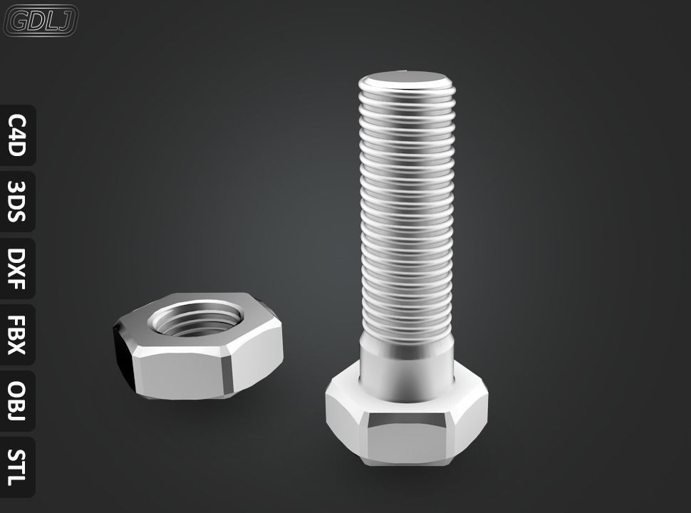 17 Bolts and Nuts 3D model_15