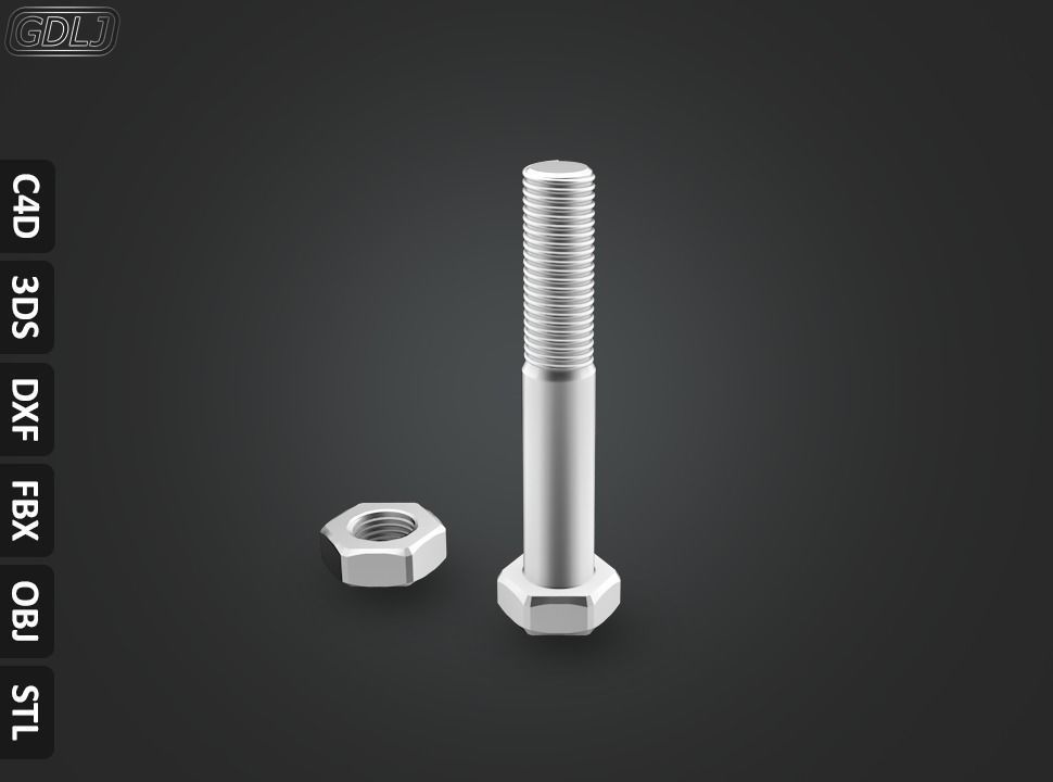 17 Bolts and Nuts 3D model_6